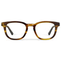 Golden Brown Grain || Men's Square Prescription Eyeglasses with Golden Brown Grain Acetate Frame and Clear Lens