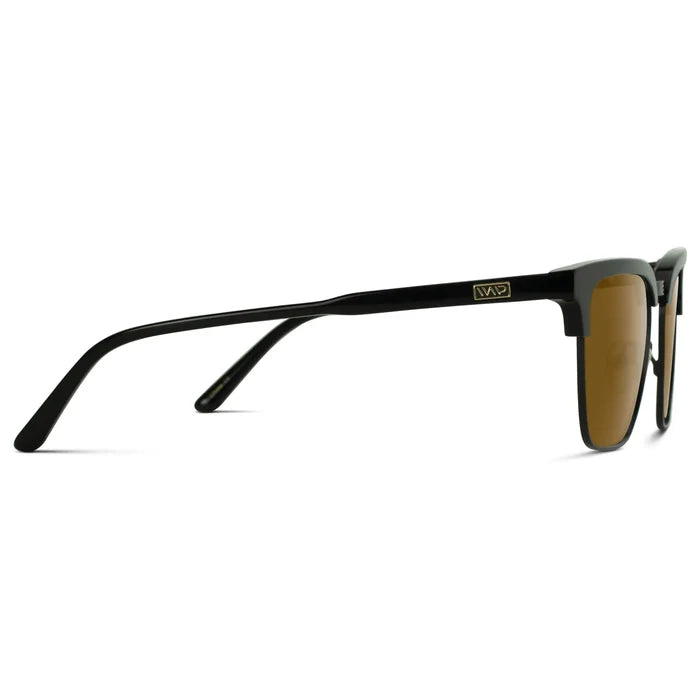 Black / Amber || Men's Black Horn Rimmed Prescription Sunglasses with Black Frame and Brown Lenses