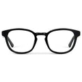 Black || Men's Rounded Rectangular Blue Light Blocking Glasses with Black Acetate frame