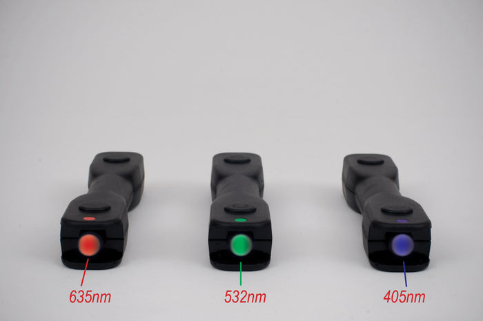 Red Laser Blox projecting a straight beam for classroom optics demonstrations