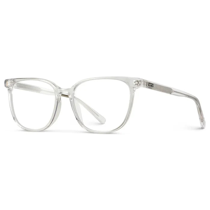 Clear || Women's Rectangular Prescription Glasses with a Clear Acetate Frame and Clear Lens