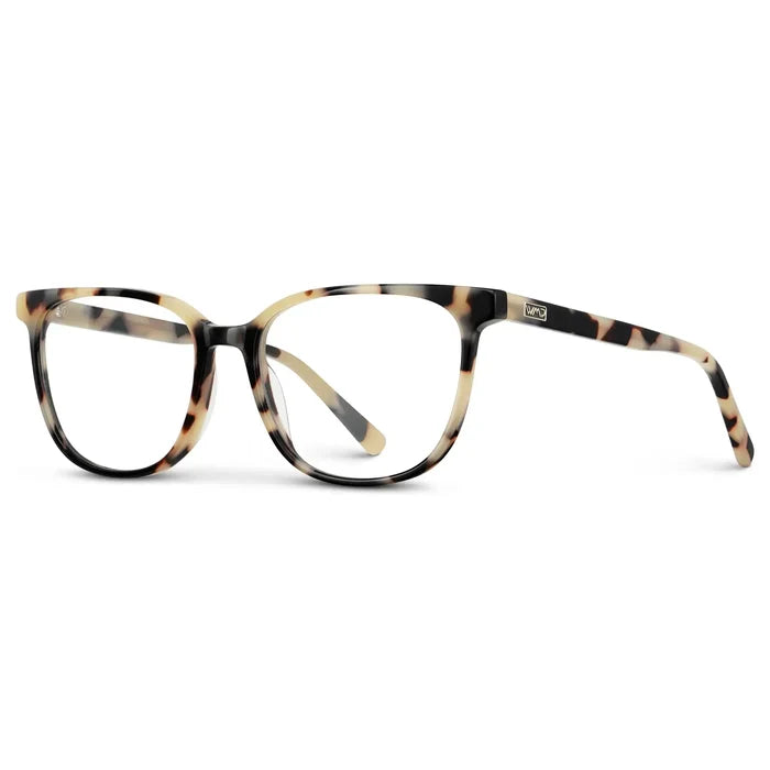 Beige Tortoise || Women's Rectangular Prescription Glasses with a Beige Tortoise Acetate Frame and Clear Lens