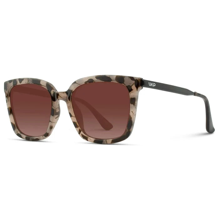 Blush Pink Tortoise / Gradient Brown Lens || Women's Pink Tortoise Oversized Square Frame Sunglasses with Brown Polarized Lenses