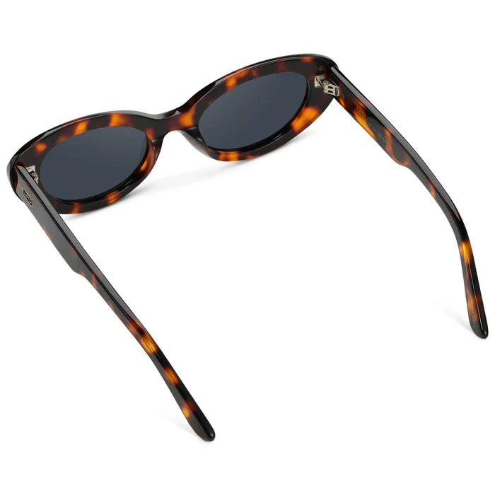 Brown Tortoise / Smoke Grey Lens || Women's polarized rounded cat-eye sunglasses with Brown Tortoise Acetate Frame and Smoke Grey Lens