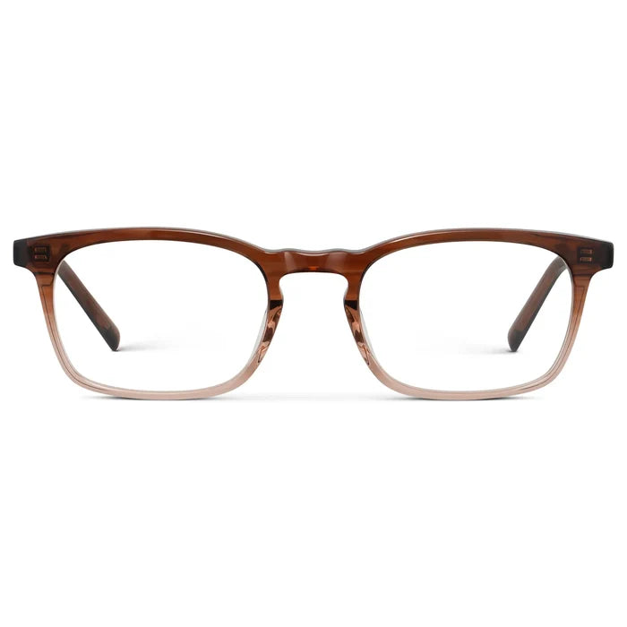 Acacia Brown || Women's Rectangular Blue Light Blocking Glasses with a Acacia Brown Acetate Frame and Clear Lens