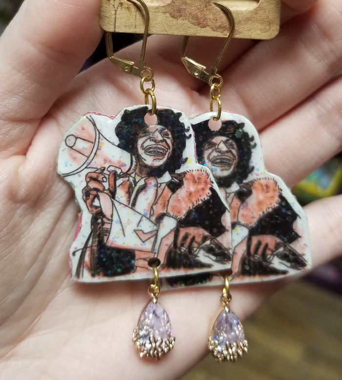 Marsha with Megaphone EARRINGS by ThEm's