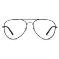 Full Black || Men's Double Bridge Aviator Prescription Eyeglasses with Black Metal Frame and Clear Lenses on a white background