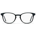 Black || Unisex Square Eyeglasses with Black Acetate Frame and Clear Prescription Lens on a white background