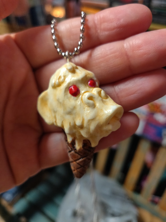 Monkey Ice Cream Cone Hand-sculpted Necklaces