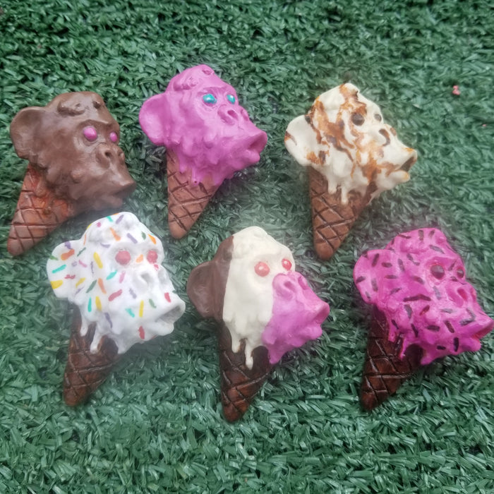 Monkey Ice Cream Cone Hand-sculpted PINS