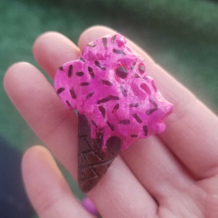 Monkey Ice Cream Cone Hand-sculpted PINS