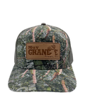 Muy Grande Camo Leather Patch Snapback - Olive