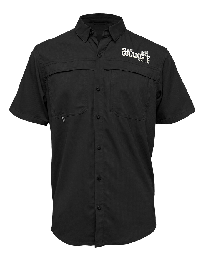 Muy Grande Short Sleeve Button - Black
