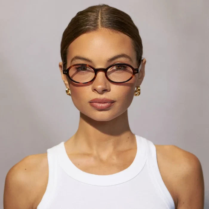 Brown Tortoise || Women's Slim Oval Prescription Glasses with Brown Tortoise Frame and Clear Lens