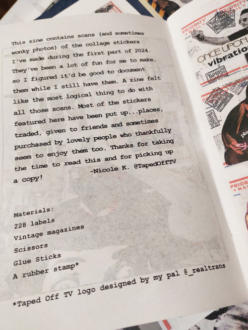 * OUTPUT ZiNE #01 by Taped Off TV