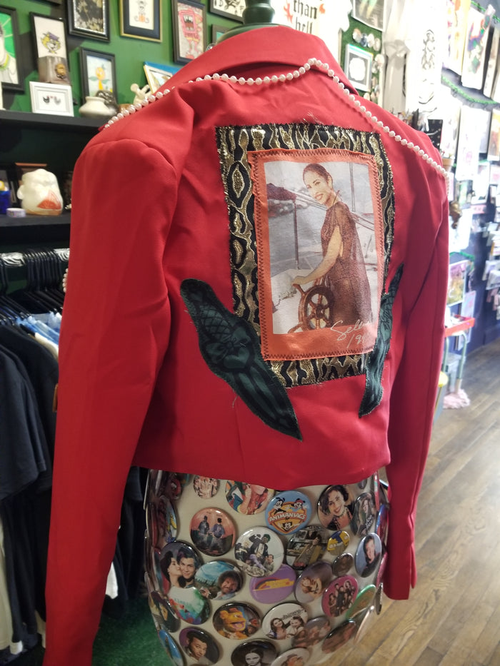Pearl Sel Customized Upcycled Red Bolero Jacket
