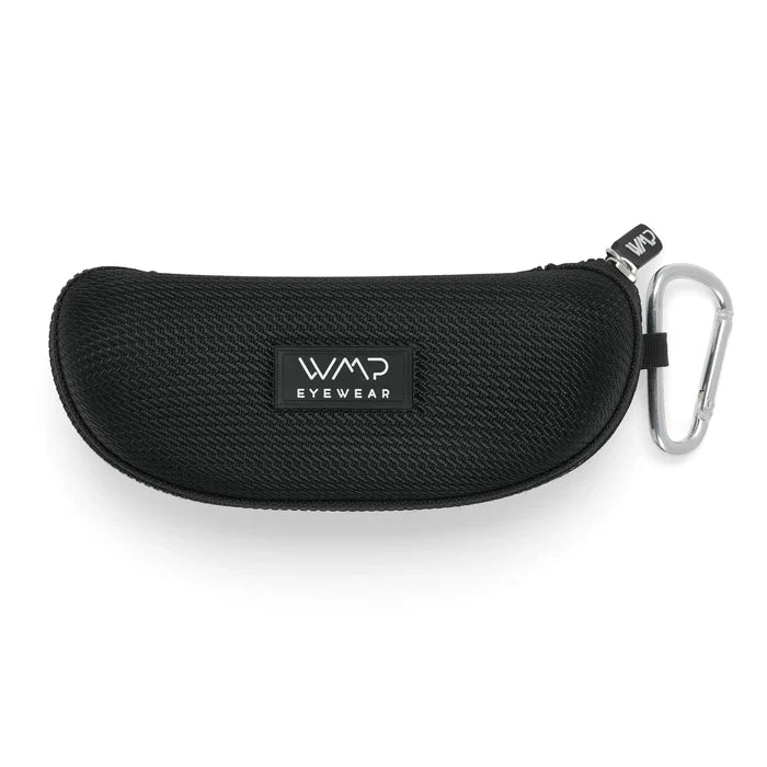 Black || Hard shell zipper case designed to protect eyewear from scratches and damage while on the go