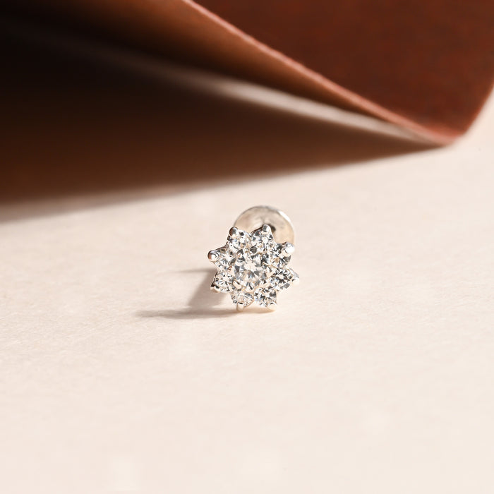 Petal Cluster Silver Nose Pin
