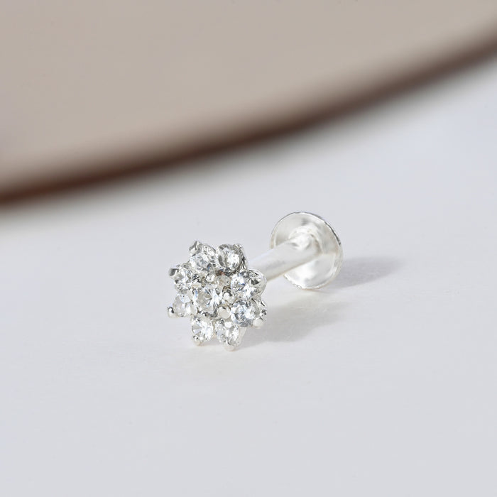 Petal Cluster Silver Nose Pin