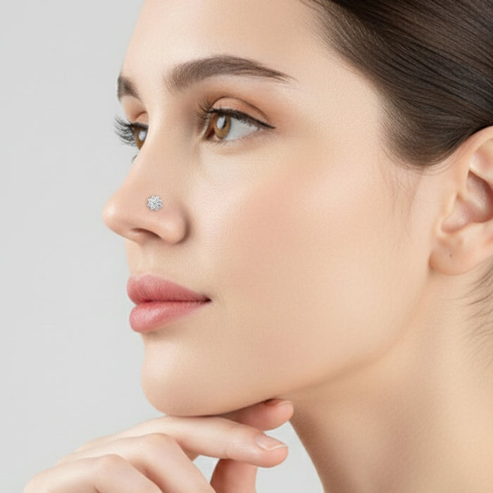 Petal Cluster Silver Nose Pin