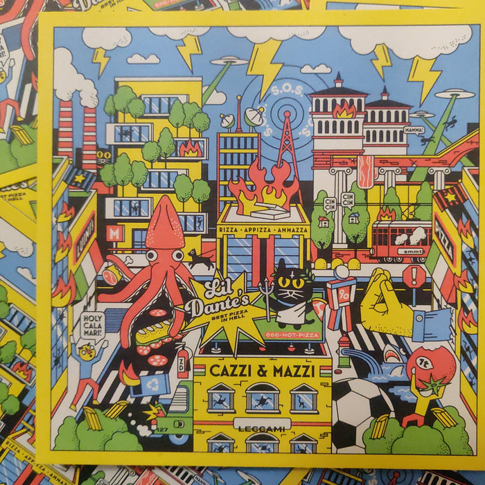 Pizza Cat POSTCARD / Small Print by the666cat