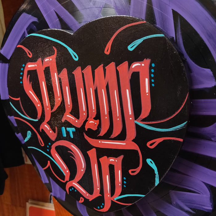 Pump It Up Heart Record WALL HANGiNG by Death and Taxes