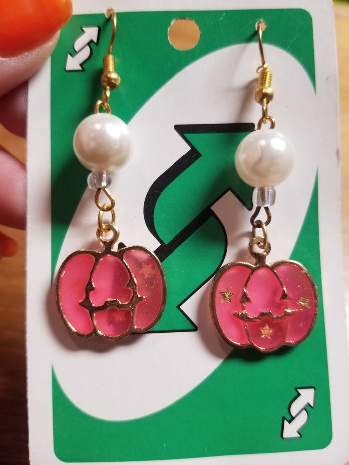 Pumpkins and Pearls EARRINGS by Skullduggery Studio