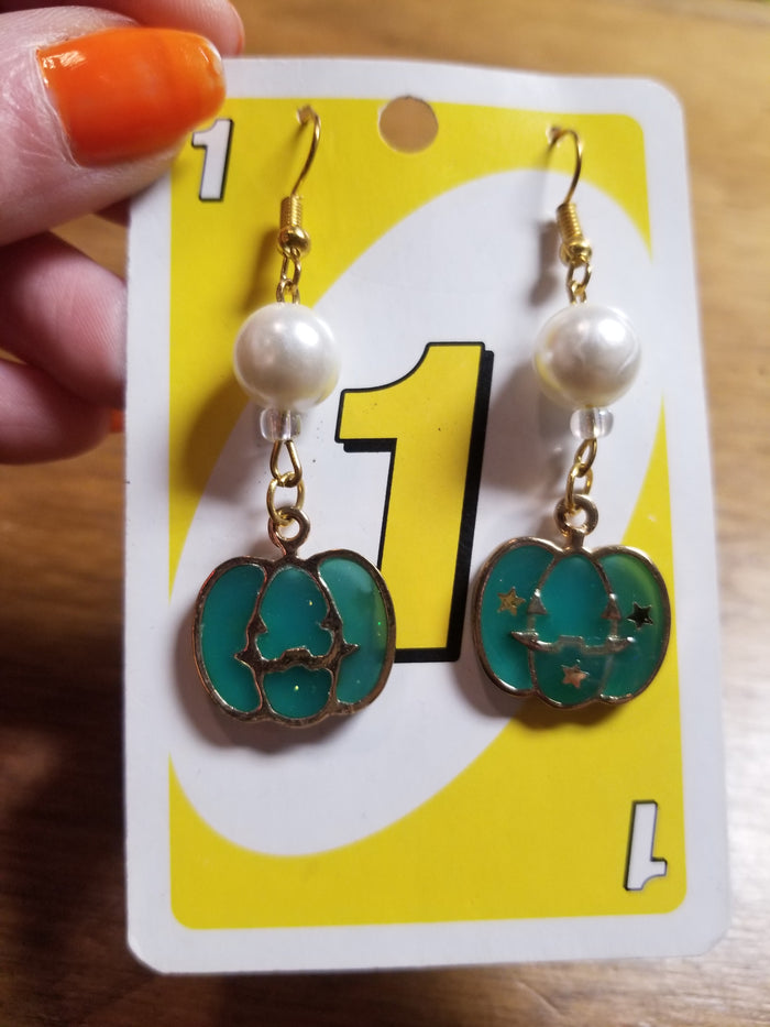 Pumpkins and Pearls EARRINGS by Skullduggery Studio