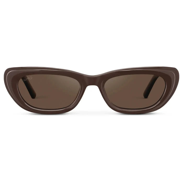 Mocha Brown / Brown Lens || Women's Chunky Cat-Eye Sunglasses with Mocha Brown Acetate Frame and Brown Non-Polarized Lens