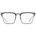 Matte Grey || Unisex Blue Light Glasses with Matte Grey Beta Titanium Metal Frame, Screwless Hinges, and Nylon Blue Light Blocking Clear Lens on a white background