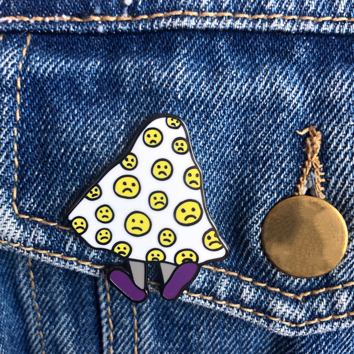 Sad NOPE Enamel PIN