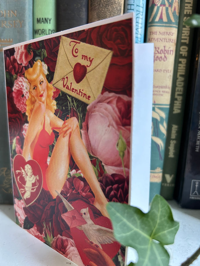 Set of 3 Valentine Pinups Blank GREETING CARDS
