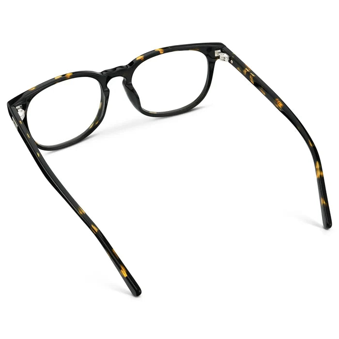 Obsidian Gold Tortoise || Men's Rectangular Prescription Eyeglasses with Obsidian Gold Tortoise Frame and Clear Lens