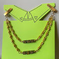 She/Her (Gray Blocks w/ Gold Chain) COLLAR CLiP CHAiN