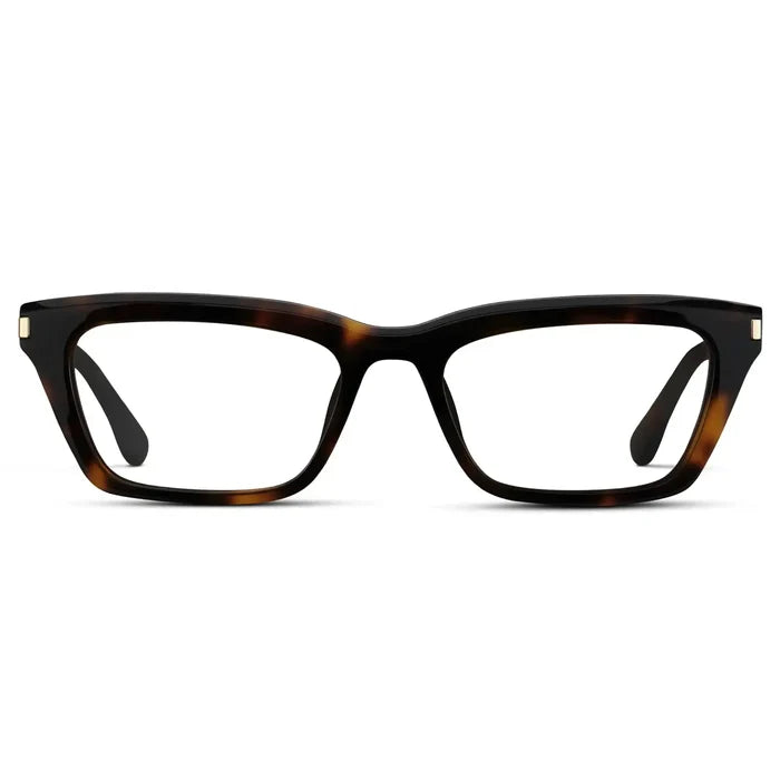 Brown Tortoise || Women's Cat Eye Prescription Eyeglasses with Brown Tortoise Frame and Clear Lenses on a white background