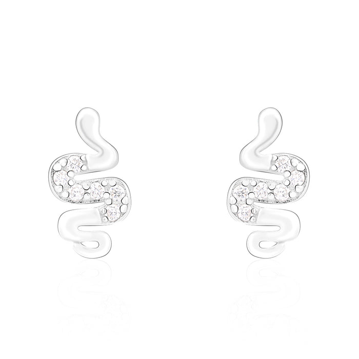 Silver Snake Earrings