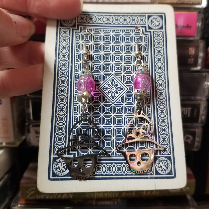 Skeleton Witch Beaded EARRINGS by Skullduggery Studio