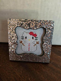 Snow Kitty Framed Cross-Stitch
