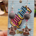 Stars & Fuzzy Beads EARRINGS by Skullduggery Studio