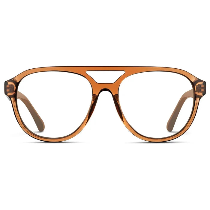 Crystal Copper || Men's Aviator Prescription Glasses with Crystal Copper Frame and Clear Lenses on a white background