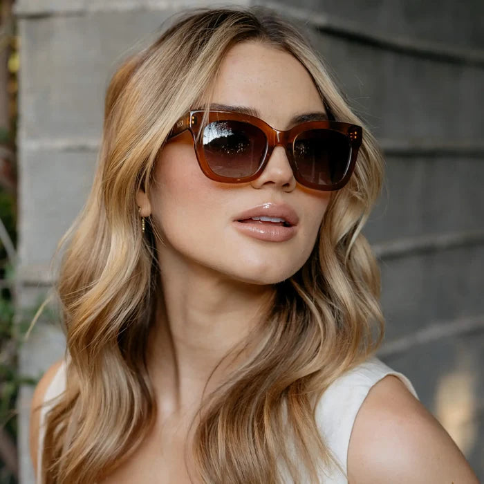 Women's Brown Cateye Frame Sunglasses with Brown Polarized Lenses