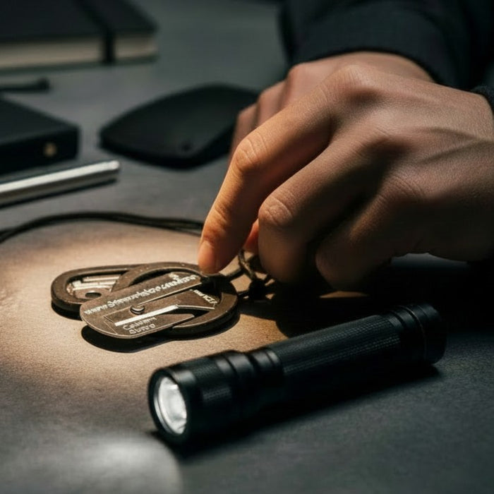 Strap and Seat belt Cutter Dog Tag Survival Necklace
