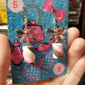 Swirly Candy and Bows EARRINGS by Skullduggery Studio