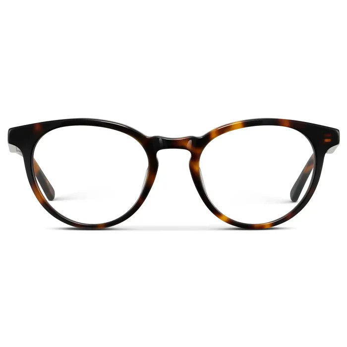 Brown Tortoise || Women's Round Prescription Glasses with a Brown Tortoise Acetate Frame and Clear Lens