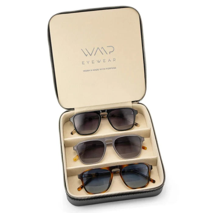 Black Case || Upgrade your style with our Sunglass Kit, including three best-selling styles housed in a premium leather case, gift-ready and perfect for any occasion.