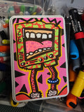 To the Max Taped Off TV Monster PAiNTiNG on Wood Plaque