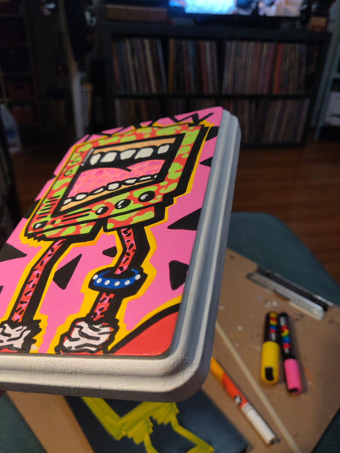 To the Max Taped Off TV Monster PAiNTiNG on Wood Plaque
