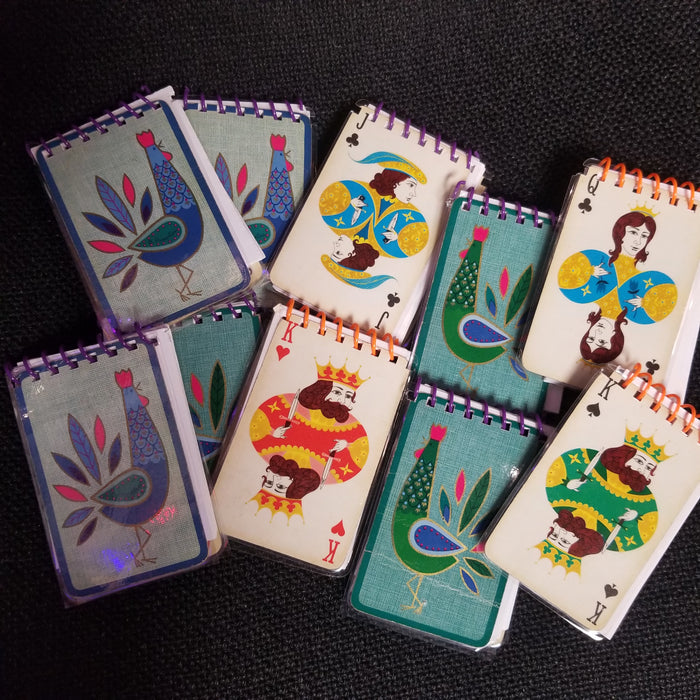 Upcycled Rooster / Playing Cards Mini NOTEBOOKs