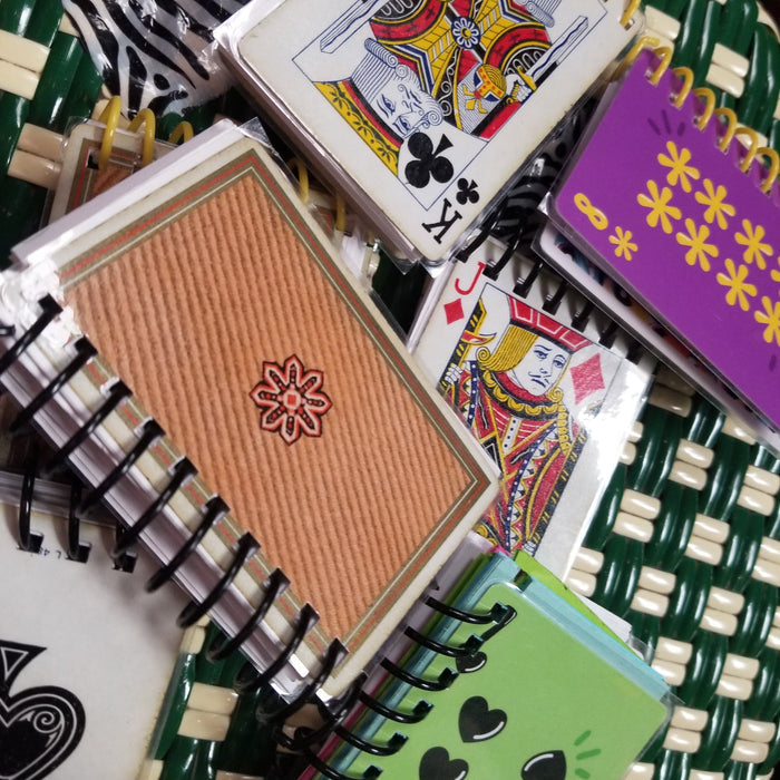 Upcycled Rooster / Playing Cards Mini NOTEBOOKs
