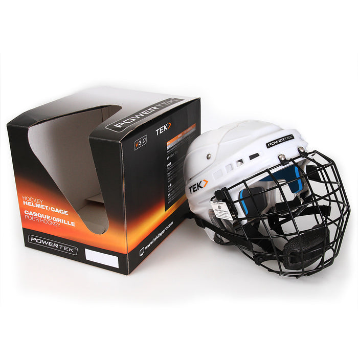 V3.0 CASQUE DE JOUEUR  DE HOCKEY AVEC GRILLE POWERTEK - SENIOR